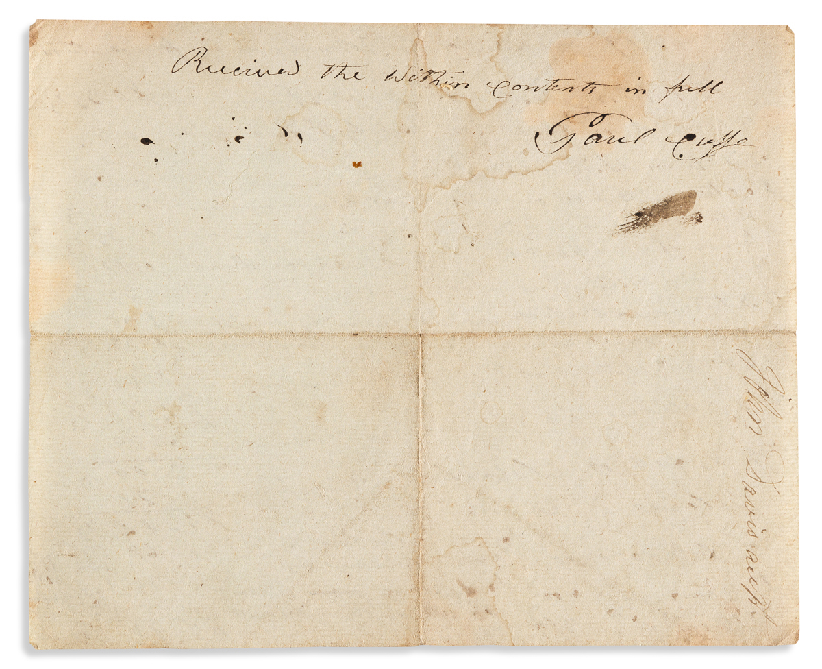 (BUSINESS.) Paul Cuffe. Invoice drawn up and signed by perhaps the young nations leading Black merchant.